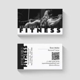 Carte De Visite Femme Remise en forme de poids noir blanc
