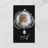 CARTE DE VISITE FEMME ROMANTIQUE AUX FLEURS DE DIAMONDES ENAMMÈNE  (Dos)