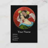 CARTE DE VISITE FEMME ROMANTIQUE AUX FLEURS ET COMBATTANTS DES GRI (Devant)