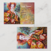 CARTE DE VISITE FEMME ROMANTIQUE AVEC PÂTE DE PEACOCK ÉCLANTE (Devant / Derrière)