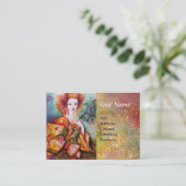 CARTE DE VISITE FEMME ROMANTIQUE AVEC PÂTE DE PEACOCK ÉCLANTE (Debout devant)