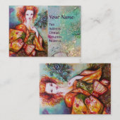 CARTE DE VISITE FEMME ROMANTIQUE AVEC PÂTE DE PEACOCK ÉCLANTE (Devant / Derrière)
