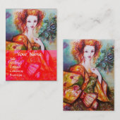 CARTE DE VISITE FEMME ROMANTIQUE AVEC POITRINE ÉCLAIRANT PIÈCE ROM (Devant / Derrière)
