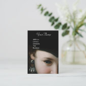 CARTE DE VISITE FEMME ROMANTIQUE, JEUX ANCIENS ET PERLES MONOGRAMM (Debout devant)