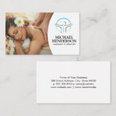 Carte De Visite Femme Souriante Se Massant (Devant / Derrière)