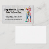 Carte De Visite Femme tenant une chambre (Devant / Derrière)