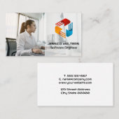 Carte De Visite Femme travaillant sur l'ordinateur (Devant / Derrière)