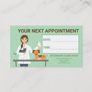 Carte De Visite Femme Vétérinaire - Clinique Vétérinaire Prochain