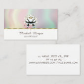 Carte De Visite Femmes Blanc Lotus coloré (Devant / Derrière)