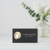 Carte De Visite Femmes Cheveux Cuir noir (Debout devant)