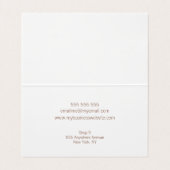 Carte De Visite Femmes Dames Artiste Élégante Toute profession (Intérieur déplié)