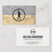 Carte De Visite Femmes levant Kettle Bell Poids | Fitness (Devant / Derrière)