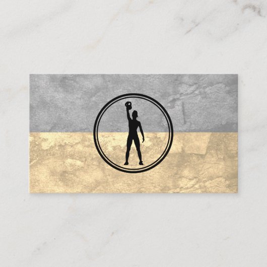 Carte De Visite Femmes levant Kettle Bell Poids | Fitness (Devant)