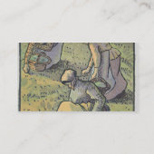 Carte De Visite Femmes recueillant des champignons, 'de champion (Dos)