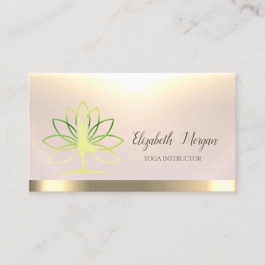 Carte De Visite Femmes Silhouette Lotus Instructeur de Yoga (Devant)