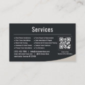 Carte De Visite Fence Installation QR Code (Dos)