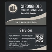 Carte De Visite Fence Installation QR Code Professional
