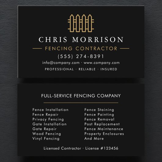 Carte De Visite Fencing Residential and Commercial 