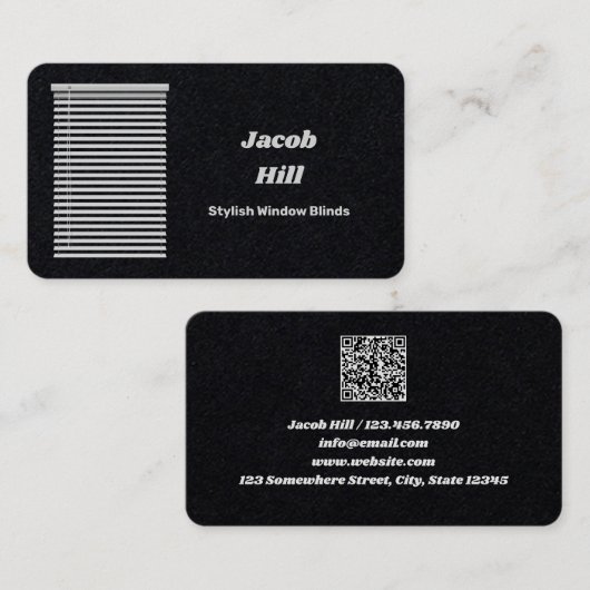 Carte De Visite Fenêtre Aveugle QR personnalisé (Devant / Derrière)