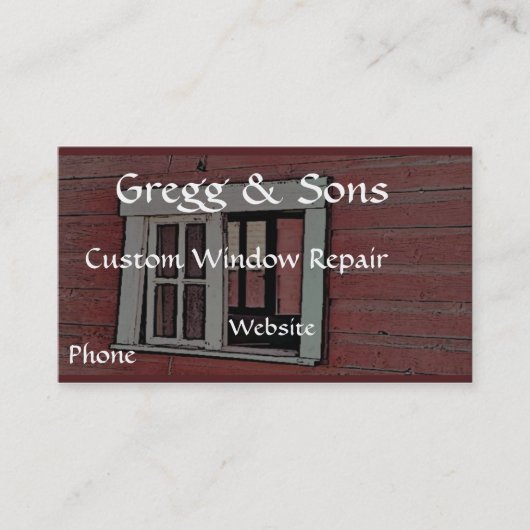 Carte De Visite Fenêtre Barre rouge (Devant)