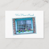 Carte De Visite Fenêtre Bleue Nous Avons Déplacé Flower Box (Devant)
