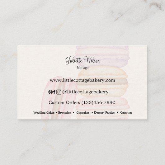 Carte De Visite Fenêtre boulangerie (Dos)