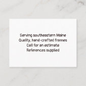 Carte De Visite Fenêtre Entreprise Home Builder (Dos)