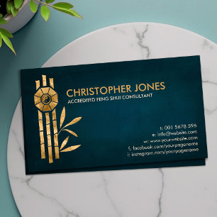 Carte De Visite Feng Shui Bagua / Pakua et Lucky bambou