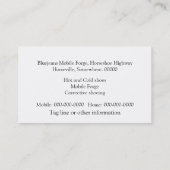 Carte De Visite Fer à cheval bleu de denim et d'argent (Dos)