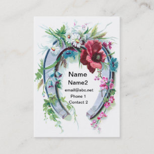 Carte De Visite Fer à cheval et pavot chanceux