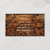 Carte De Visite Fer à cheval occidental rustique en bois de grange (Dos)