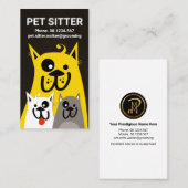 Carte De Visite Fer Chien Mère Enfants Animaux assis (Devant / Derrière)