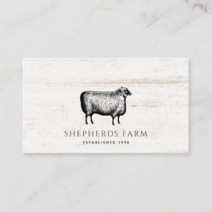 Carte De Visite Ferme à bois rustique Vintage de mouton