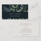 Carte De Visite Ferme à feuillage tropical vert de la Marine moder (Devant / Derrière)