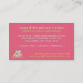 Carte De Visite Ferme à oeufs de poule rose (Dos)