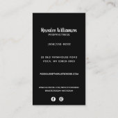 Carte De Visite Ferme à paille de buffle noir et blanc (Dos)