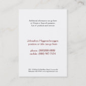 Carte De Visite Ferme agricole vivante de pays rouge de grange (Dos)