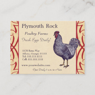 Carte De Visite Ferme avicole fière de coq de Plymouth Rock