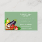 Carte De Visite Ferme biologique Légumes cuits frais (Dos)