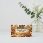 Carte De Visite Ferme citrouille automne récolte Thanksgiving (Debout devant)