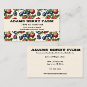 Carte De Visite Ferme de baies mixtes Stand U-Pick