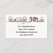 Carte De Visite Ferme de Barnyard de vache noire et blanche mignon (Dos)