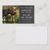 Carte De Visite Ferme de bétail de producteur de boeuf (Devant / Derrière)