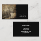 Carte De Visite Ferme de clôture à bois ancienne du pays occidenta (Devant / Derrière)