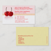 Carte De Visite Ferme de fruits mous / producteurs entreprise cart (Devant / Derrière)