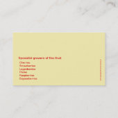 Carte De Visite Ferme de fruits mous / producteurs entreprise cart (Dos)