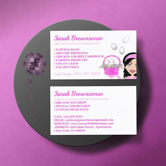 Carte De Visite Ferme de poule aux oeufs bio