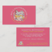 Carte De Visite Ferme de poule poule rose oeuf (Devant / Derrière)