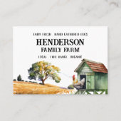 Carte De Visite Ferme de poulet aquarelle (Devant)