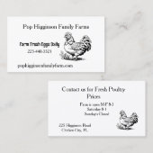 Carte De Visite Ferme de poulet Vintage rustique (Devant / Derrière)